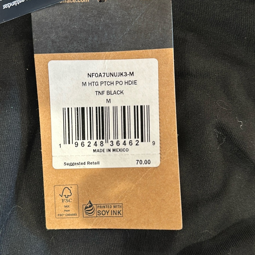 North face Men’s NWT black hoodie